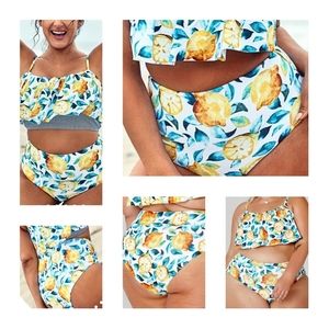 🚫SOLD🚫 Cupshe Bikini 👙  Bottoms Reversible Lemon 🍋  Plus Size